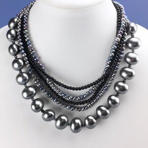 PANACEA Freshwater & Imitation PEARL & BEAD Statement Necklace